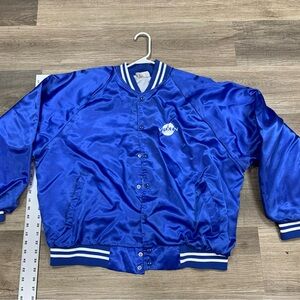 Vernon Blue Satin Bomber Jacket